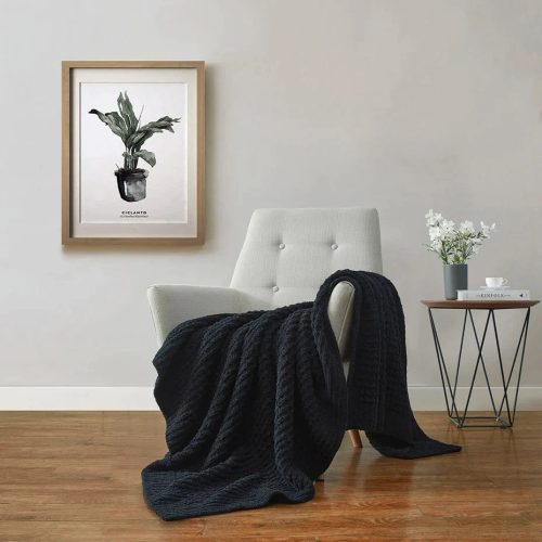 Snug Waffle Throw Black 3