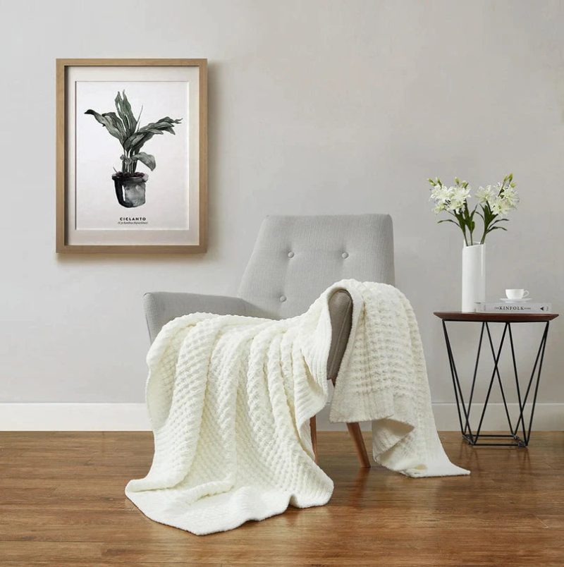 Snug Waffle Throw Off White 3