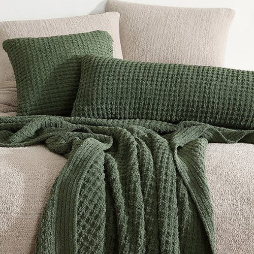 Sunday Citizen Snug Waffle Throw Moss